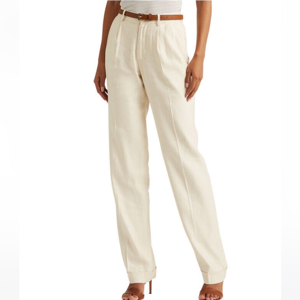 Lauren Ralph Lauren Linen Pleated Pants